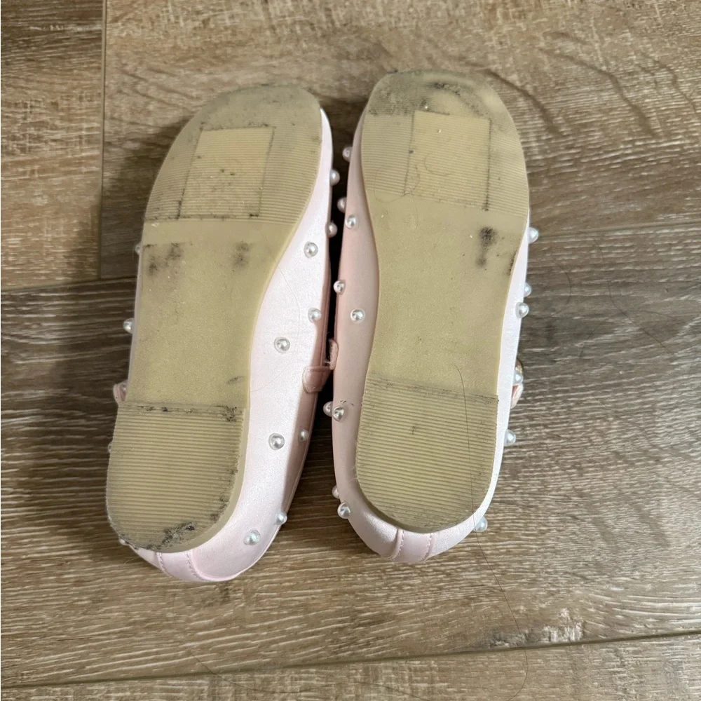 Janie & Jack Pink Pearl-Embellished Mary Jane Shoes